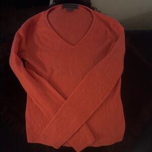 Women's V-Neck Orange Sweater